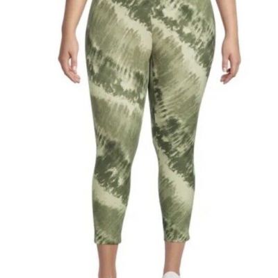 Terra & Sky Plus Size Soft Bias Tie Dye Capris Leggings Size 1X NWT